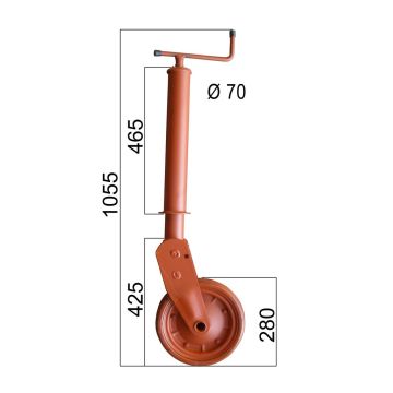 Stützrad  1000kg  70mm  Hub 230mm