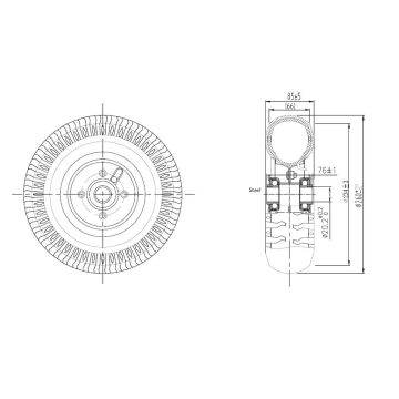 Luftrad Stahlfelge 2 PR