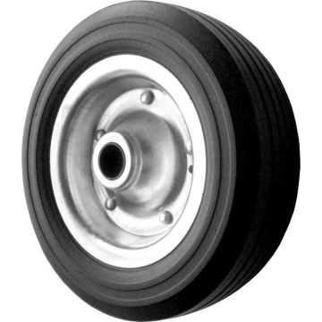 Roue caoutchouc dur, jante en acier 130086