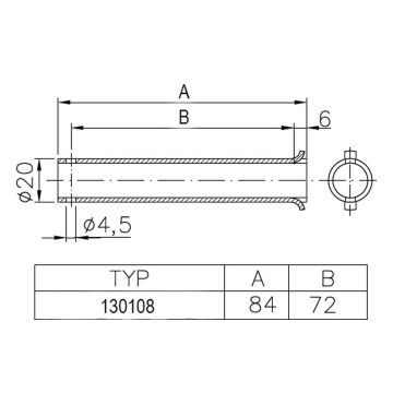 Achse verz. 20 x 84mm Winterhoff