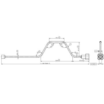 Kurbel - Ausdreh zu Stützfuss umklappbar