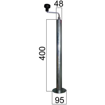 Pied béquille avec manivelle, 48mm, 300kg