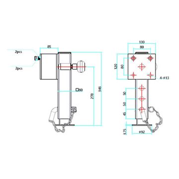 Stützfuss   1300kg   klappbar