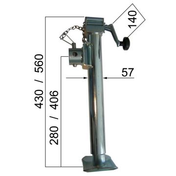 Stützfuss   1300kg   klappbar, mit Kurbel 130281