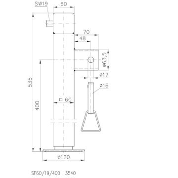 Stützfuss   1300kg   klappbar, 6kt-Mutter