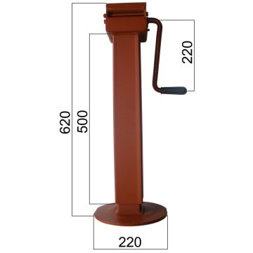 Pied béquille   3000kg  carré  70mm