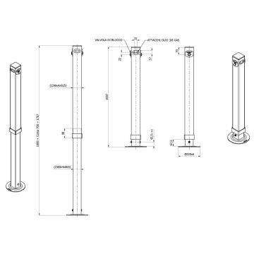Stützfuss   1950kg  4-kant  90mm  hydr 130359