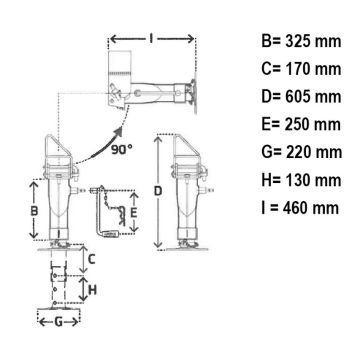 Pied béquille   6000kg   schräge Auflage