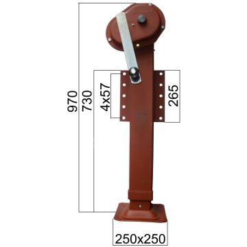 Pied béquille  10000kg   carré 110mm 2-niveau