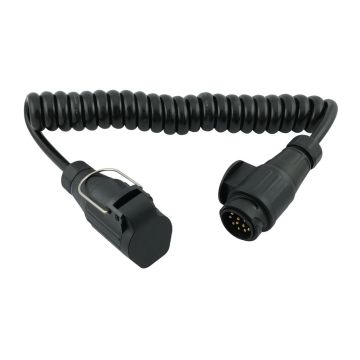Câble spiralé - rallonge 13 broches 12 V  Longueur utile 1,5m