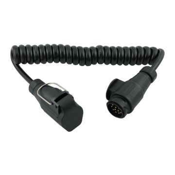 Câble spiralé - rallonge 13 broches 12 V  Longueur utile 2m