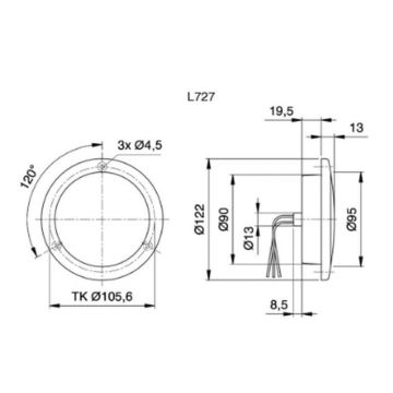 Feu de recul antibrouillard à LED  Jokon SNW727b  12V