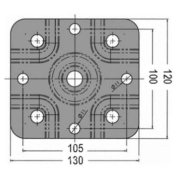 Support Ø48 pivotant