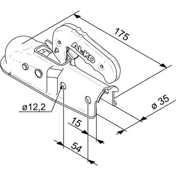 Kugelkupplung Ø 35mm, 750kg