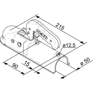 Accouplement à boule Ø 50mm,   750kg