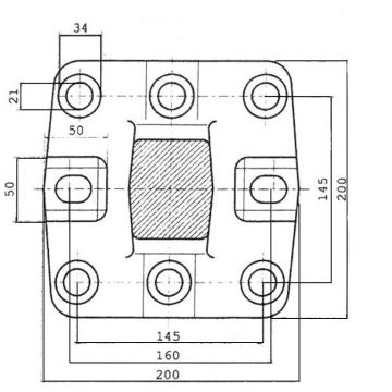 Flanschzugöse Ø40mm, OHNE Platte 140016