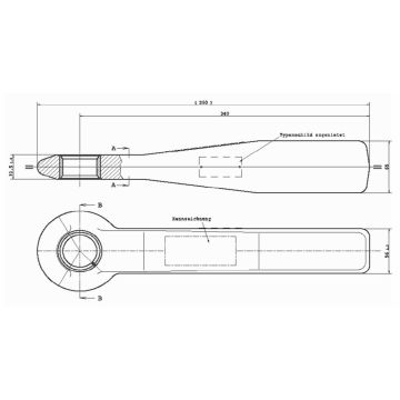 Zugöse, 56x65 mm, L 335 mm Ø40