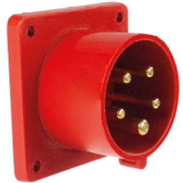 Einbau - Stecker  5-pol CEE, rot 16A, 400V