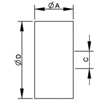 Butoir caoutchouc-métal hauteur 20mm, Ø40mm