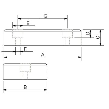 Gummi Auflage schwarz A 140 B 80 C 30mm