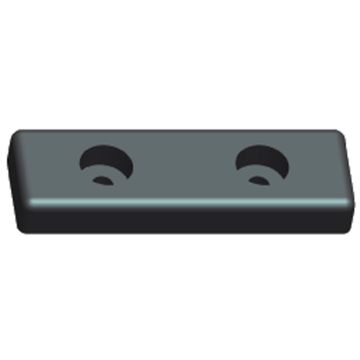 Support caoutchouc noir L 122 B 39 H15.5mm