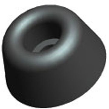 Butoir battu caoutchouc noir rond Ø21mm, H11mm
