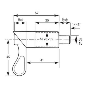 Verrou à ressort  L   70mm, boulon Ø 15mm