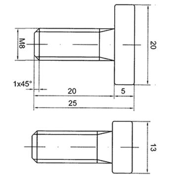 Hammerkopfschraube M8 x 20mm
