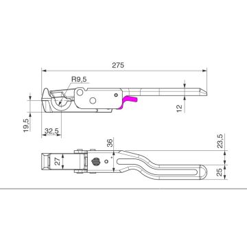 Pendelverschluss Rechts zum Anschweissen 140724