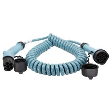 Ladekabel 16A, 13.8kW, 2.5mm², 4.5m, spiral, Typ 2- Typ 2