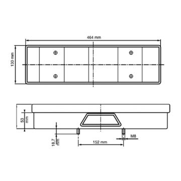 Feu arrière Vignal LC7  PG 12/24V dr. +  ga.  passe-câble