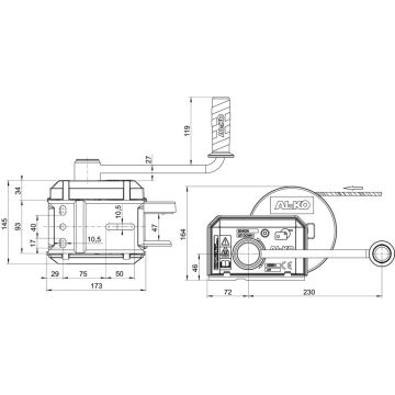Treuil  500kg avec câble 20 m