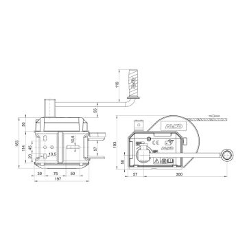 Seilwinde  900kg mit Seil 12.5 m