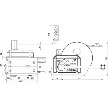 Seilwinde 1150kg ohne Seil/Band
