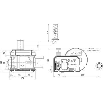 Treuil  500kg sans câble/bande