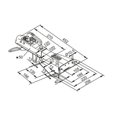 Zugverbindung 75 VR-AK7 Plus Unteneinbau 1730076