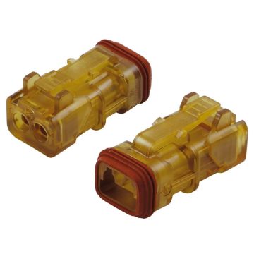 Fiche allemande 2 pôles transparente, sans broche ! IP68