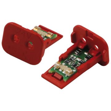 Cale avec LED 24V pour fiche allemande 2 pôles 17416000