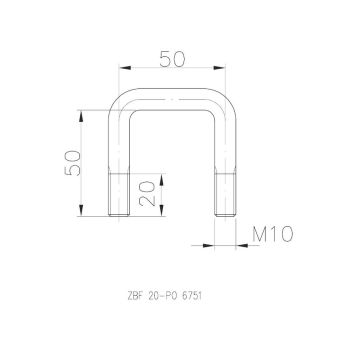 Zurrbügel "U" 50  M10  L 50