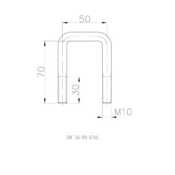 Zurrbügel "U" 50  M10  L 70