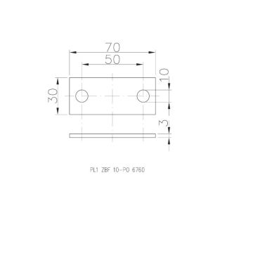 Zurrbügelplatte 70 x 30 x 3 mm