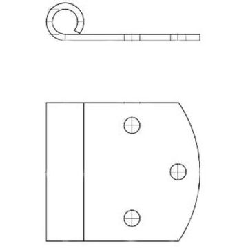 Scharnier L  50mm, B 45mm, Ø 8,2