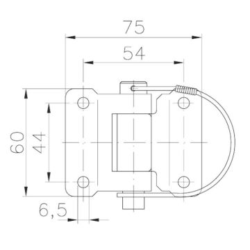 Charnière L 75  L 60  H 20.5mm, zingué