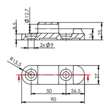 Gegenhalter Scharnierbolzen