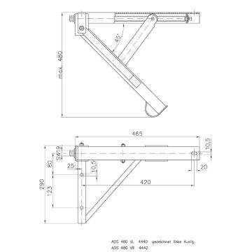 Vérin à semelle amovible ADS 480 avant droit