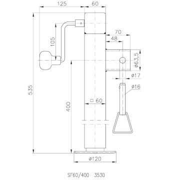 Stützfuss   1300kg   klappbar, mit Kurbel 1860726