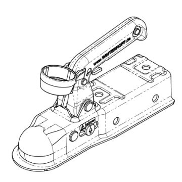 Kugelkupplung 4-kant 60mm,   850kg