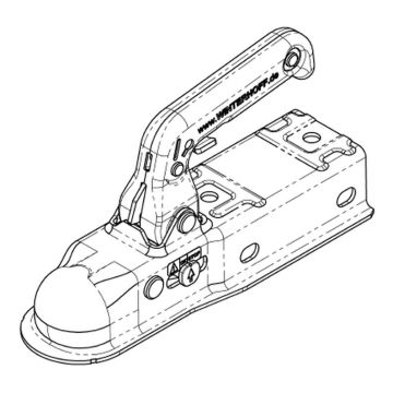 Accouplement à boule carré 60mm,   800kg