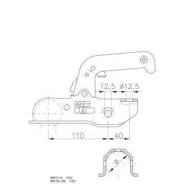 Kugelkupplung Ø 45/46mm, 1500kg 1860759