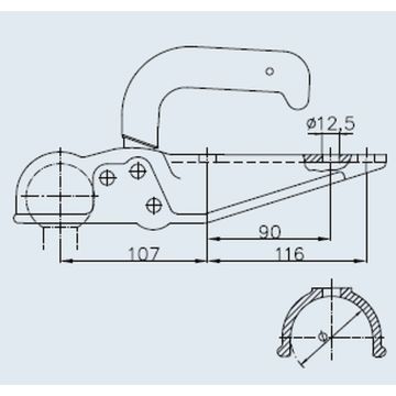 Kugelkupplung Ø 70mm, 2000kg